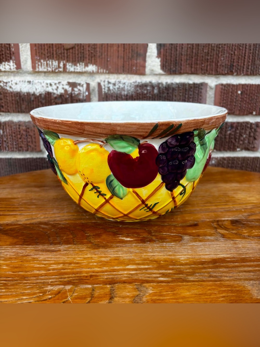 Vintage Hand-Painted Fruit Bowl Gourmet Ceramic Kitchenware Cottagecore